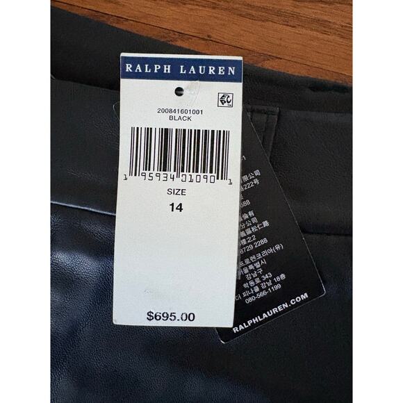 Lauren Ralph Lauren Genuine Leather Women's Cropped- Wide Leg Pants- Size 14 NWT - Picture 7 of 7